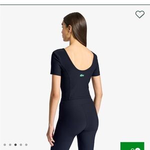 NEW WOMEN'S LACOSTE X BANDIER SHORT SLEEVE CROP TOP